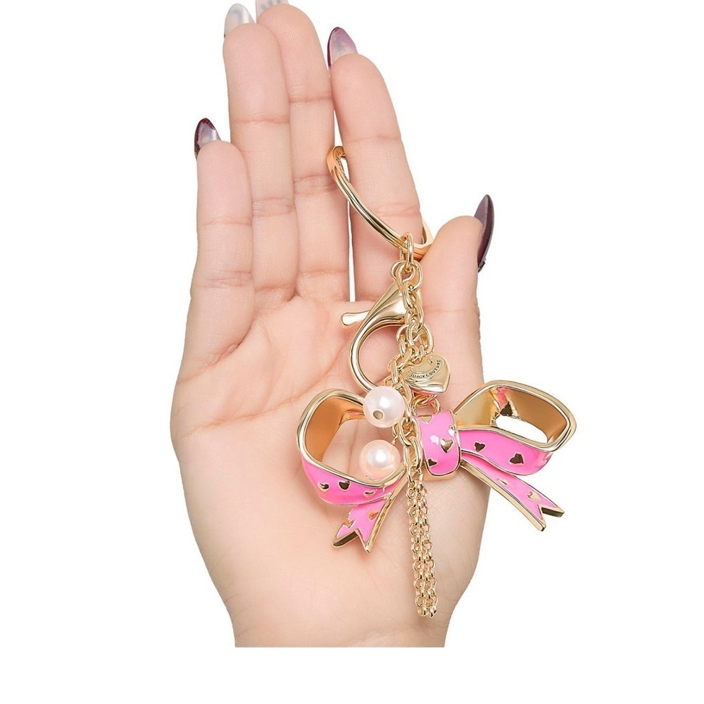NWT Juicy Couture Pink Bow 🎀 Bag Charm/ Keychain - Picture 4 of 6